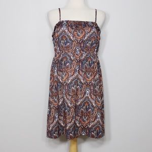 ❗️FINAL PRICE CLOSET CLOSING J. Crew Orange and blue Paisley Print Dress